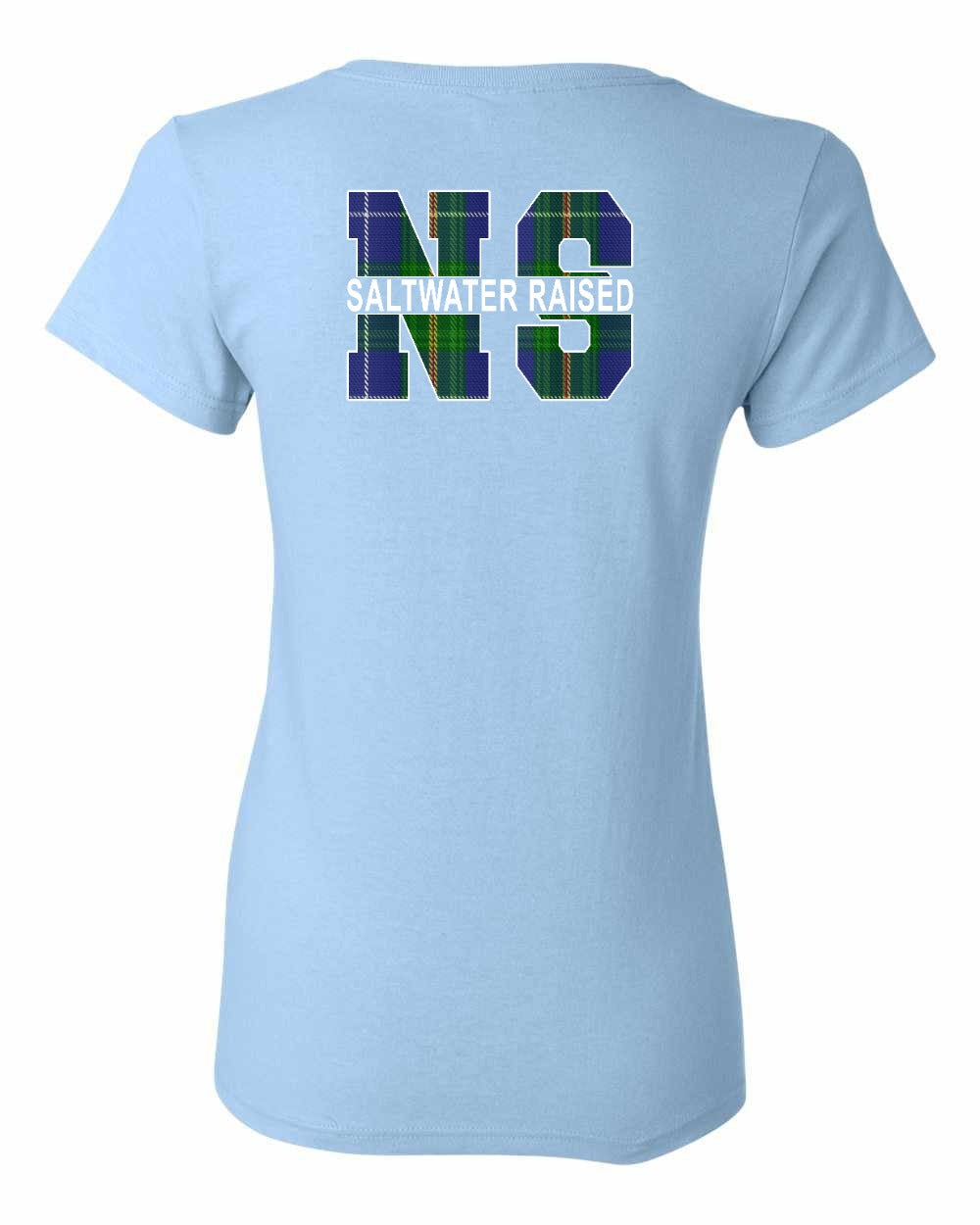 Saltwater Raised Left Chest and Back womens-tee