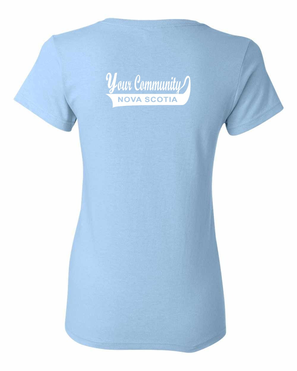 Custom Your Community Swoop (NS) Left Chest and Back Women's Tee