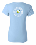 Born and Raised Heart Flag CB Left Chest and Back Women's Tee