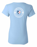 Born and Raised Heart Flag NFLD Left Chest and Back Women's Tee