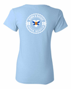 Born and Raised Heart Flag NS Left Chest and Back Women's Tee