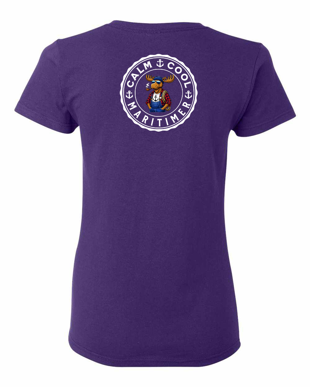 Calm Cool Maritimer Moose Left Chest And Back Women's Tee