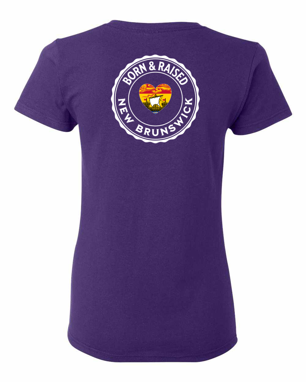 Born and Raised Heart Flag NB Left Chest and Back Women's Tee