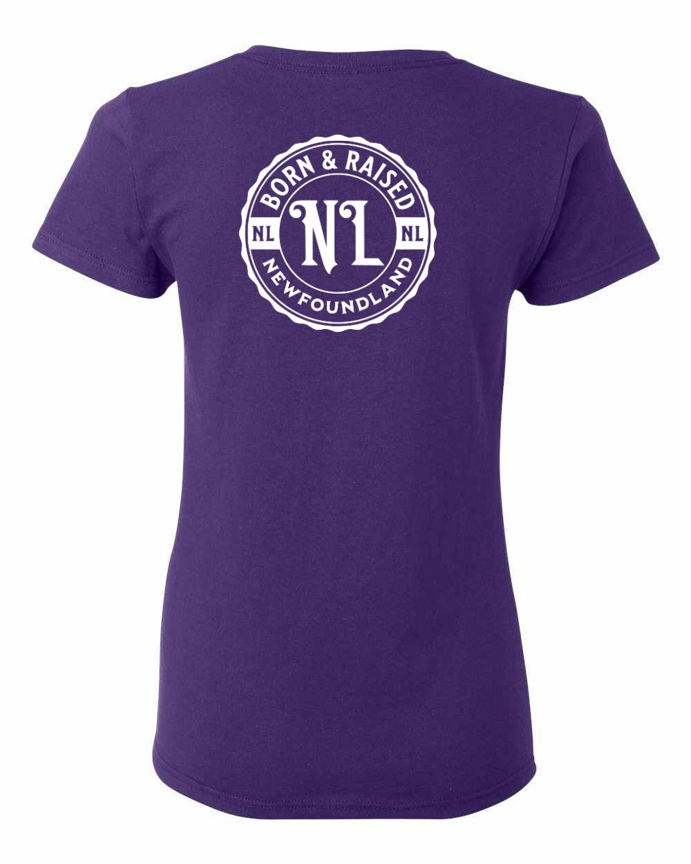 Born & Raised NFLD Left Chest and Back Women's Tee