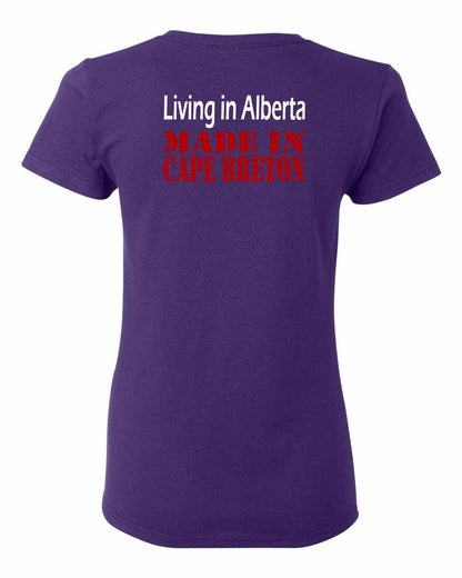 Living Alberta Made in Cape Breton Left Chest and Back Women's Tee