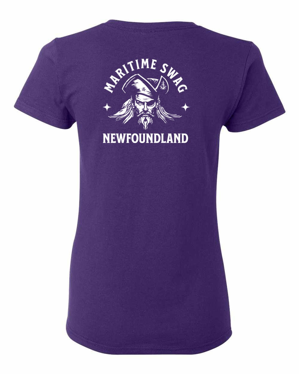 Maritime Swag NFLD Pirate Left Chest and Back Women's Tee