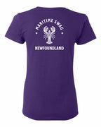 Maritime Swag NFLD Mandala white Lobster Left Chest and Back Women's Tee