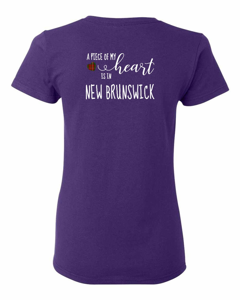 A piece of My heart in New Brunswick (Tartan Heart) Left Chest and Back Women's Tee