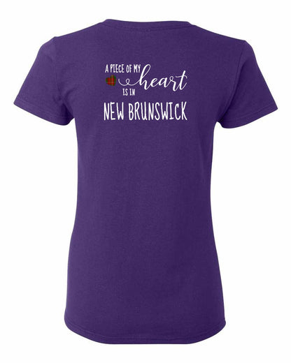 A piece of My heart in New Brunswick (Tartan Heart) Left Chest and Back Women's Tee