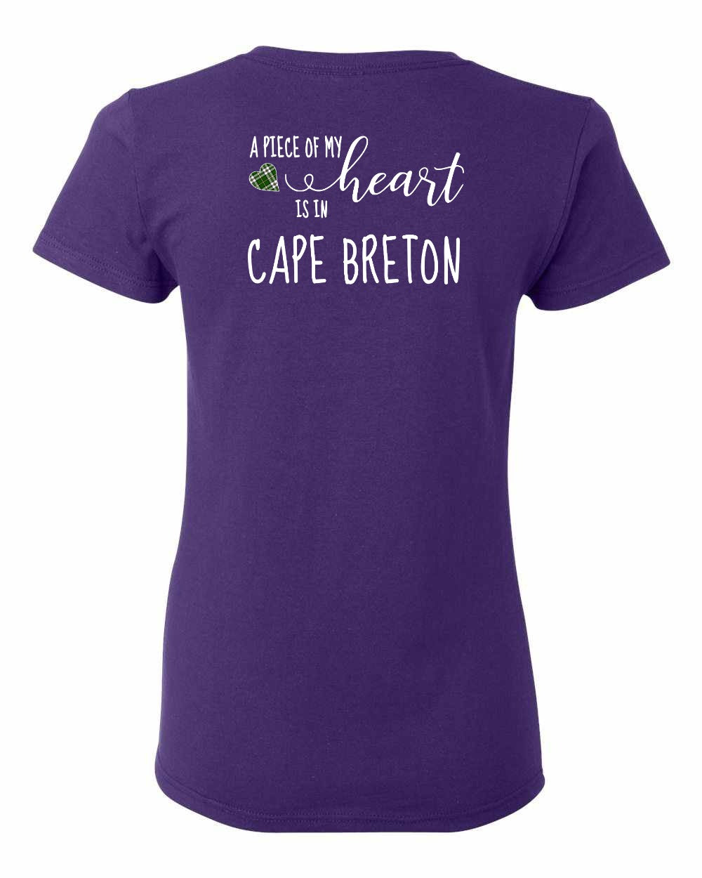 A piece of My heart in CB Tartan Heart Left Chest and Back Women's Tee