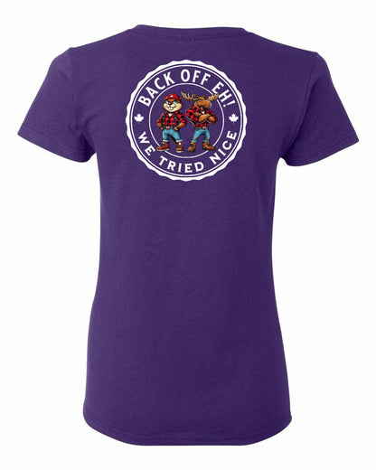 Back Off We Tried Nice Left Chest and Back Women's Tee