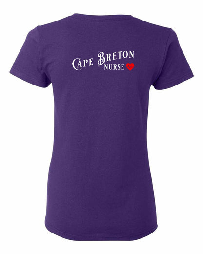 Cape Breton Nurse Left Chest and Back Women's Tee