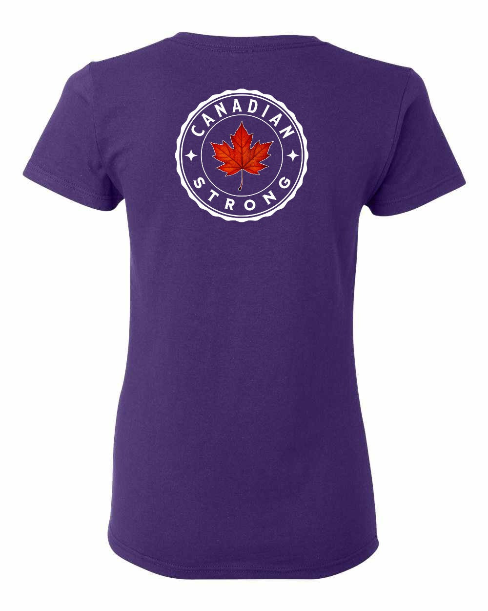 Canadian Strong Leaf Left Chest and Back Women's Tee - Gildan Canada (sewn Internationally)