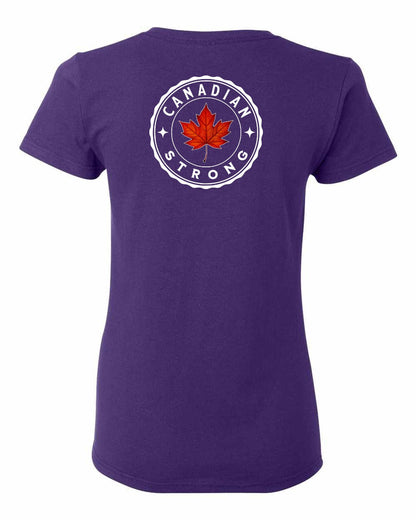 Canadian Strong Leaf Left Chest and Back Women's Tee