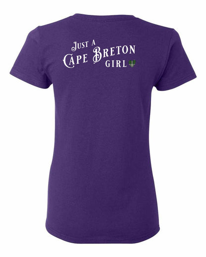 Just a Cape Breton Girl Tartan Left Chest and Back Women's Tee