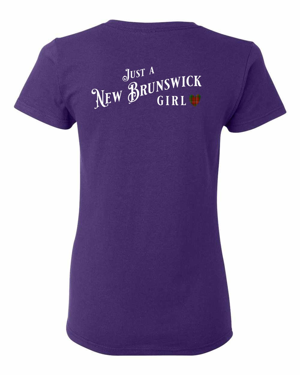 Just a New Brunswick Girl Tartan Left Chest and Back Women's Tee