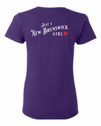 Just a NB Girl Red Left Chest and Back Women's Tee