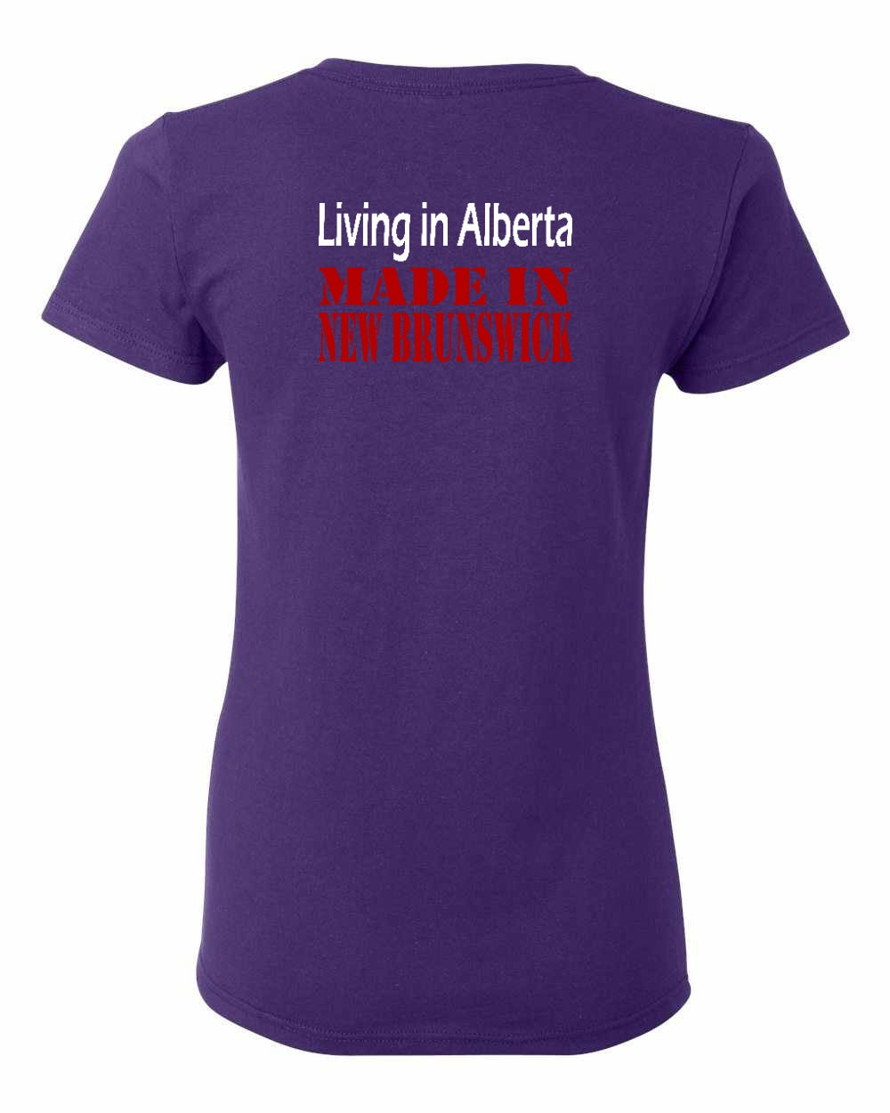 Living Alberta Made in New Brunswick Left Chest and Back Women's Tee