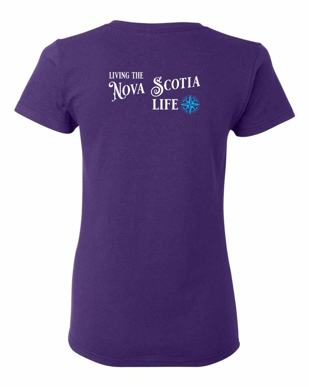 Living the NS Life blue Left Chest and Back Women's Tee