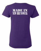 Made In NB ( White Lettering) Left Chest and Back Women's Tee