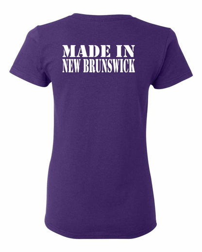 Made In New Brunswick ( White Lettering) Left Chest and Back Women's Tee