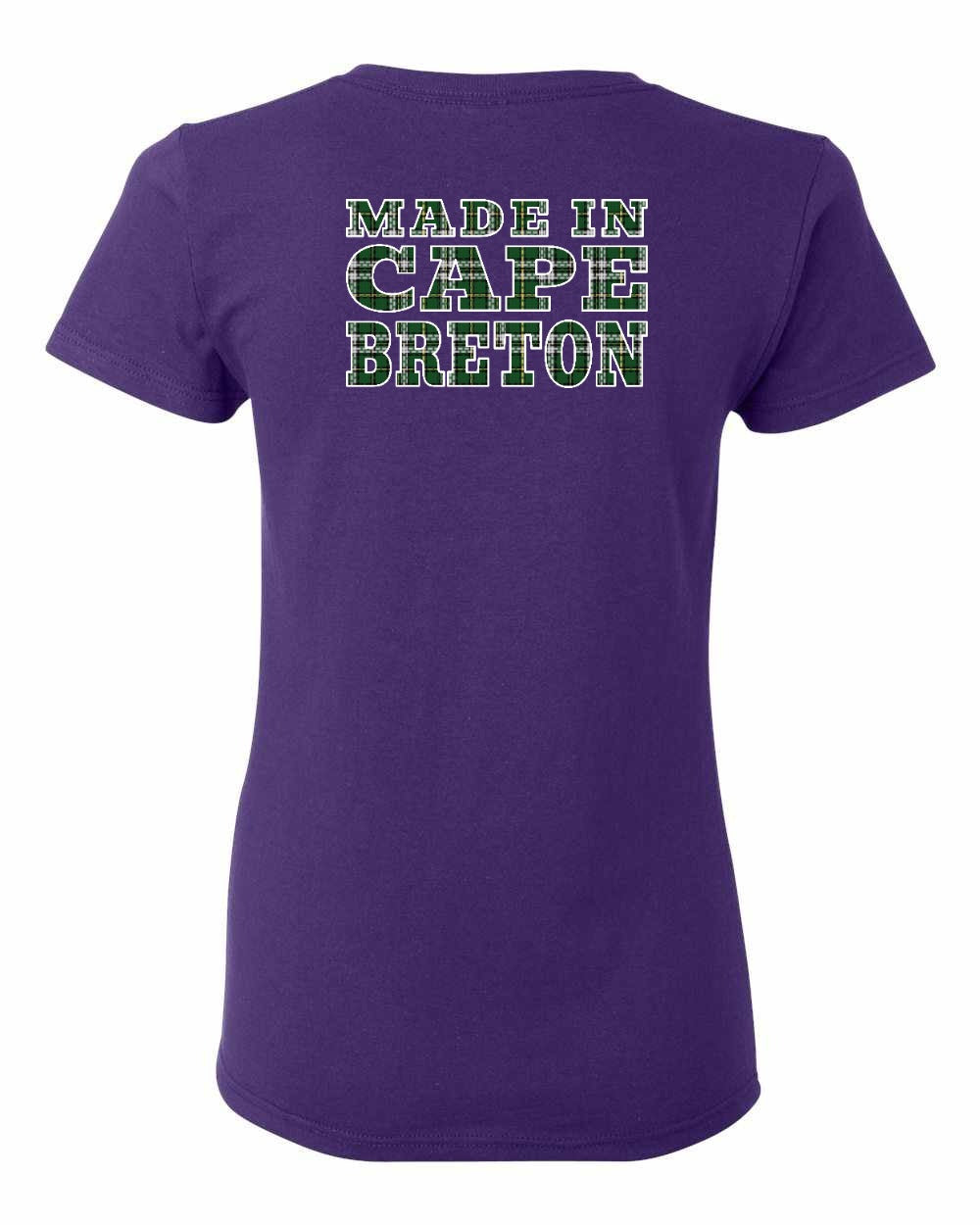 Made In Cape Breton Tartan Left Chest and Back Women's Tee