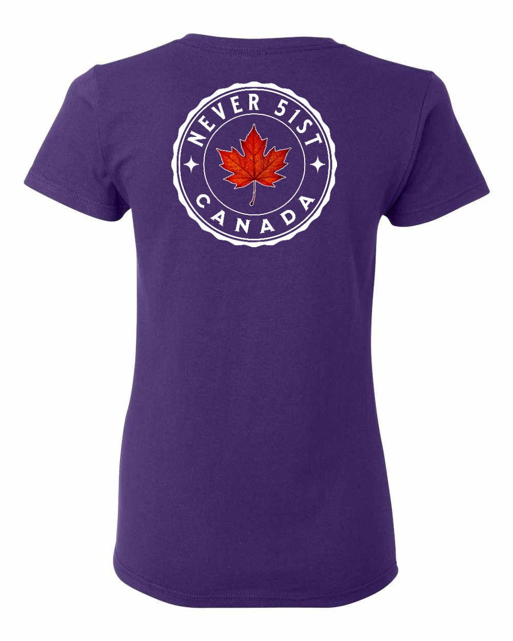Never 51st Leaf Left Chest And Back Women's Tee - Gildan Canada (sewn Internationally)