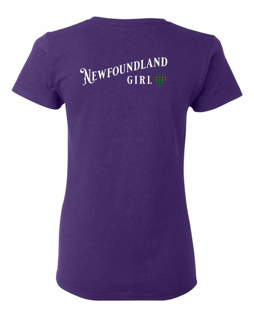 Newfoundland Girl Tartan Left Chest and Back Women's Tee
