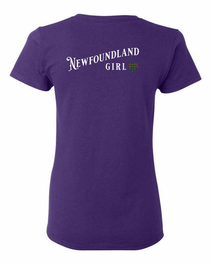 Newfoundland Girl Tartan Left Chest and Back Women's Tee