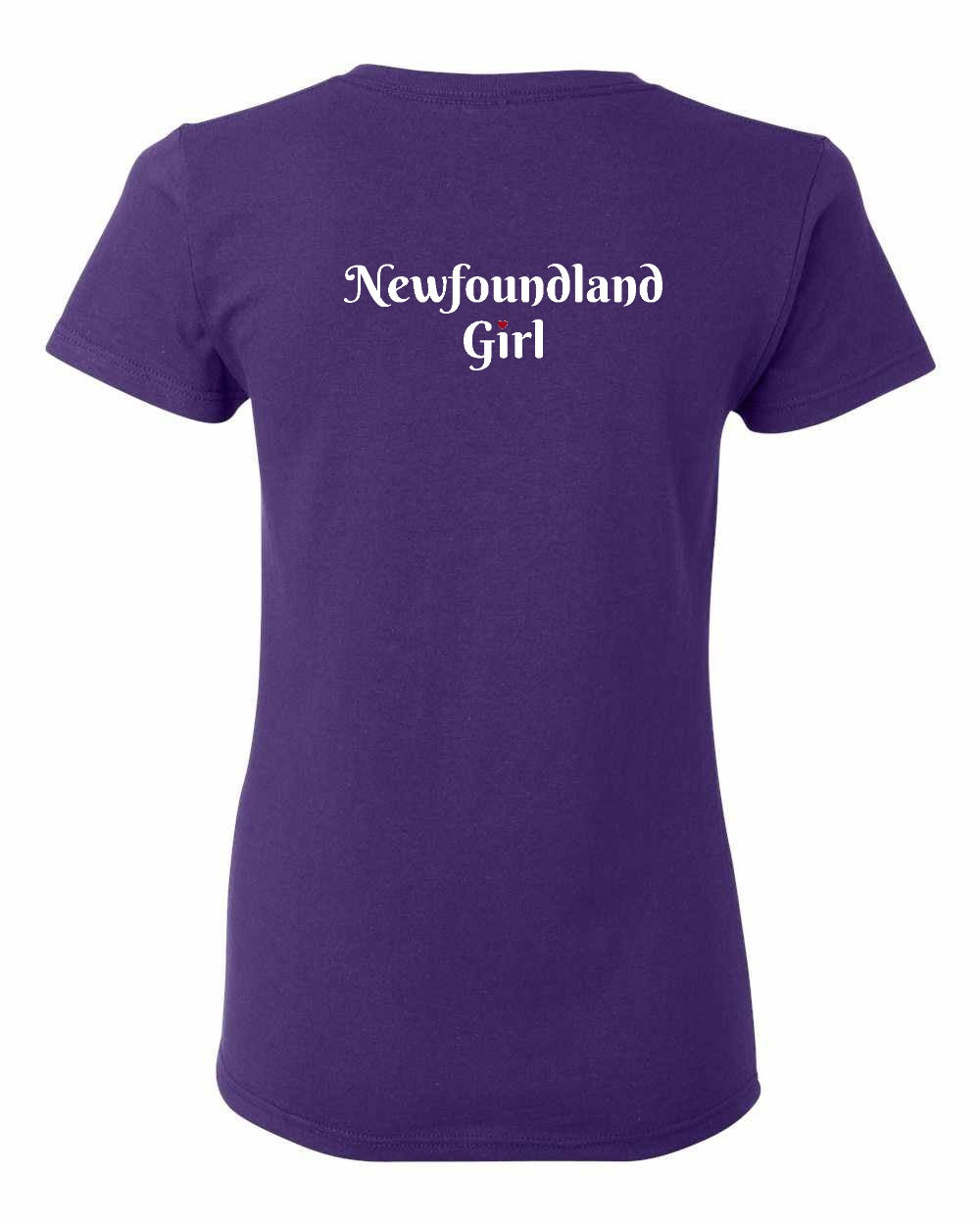 NFLD Girl Heart Dot Left Chest and Back Women's Tee