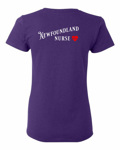 Newfoundland Nurse Left Chest and Back Women's Tee