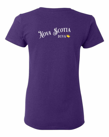 Nova Scotia Diva Left Chest and Back womens-tee
