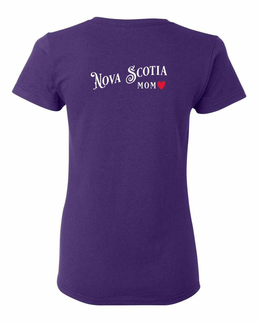 Nova Scotia Mom Left Chest and Back womens-tee