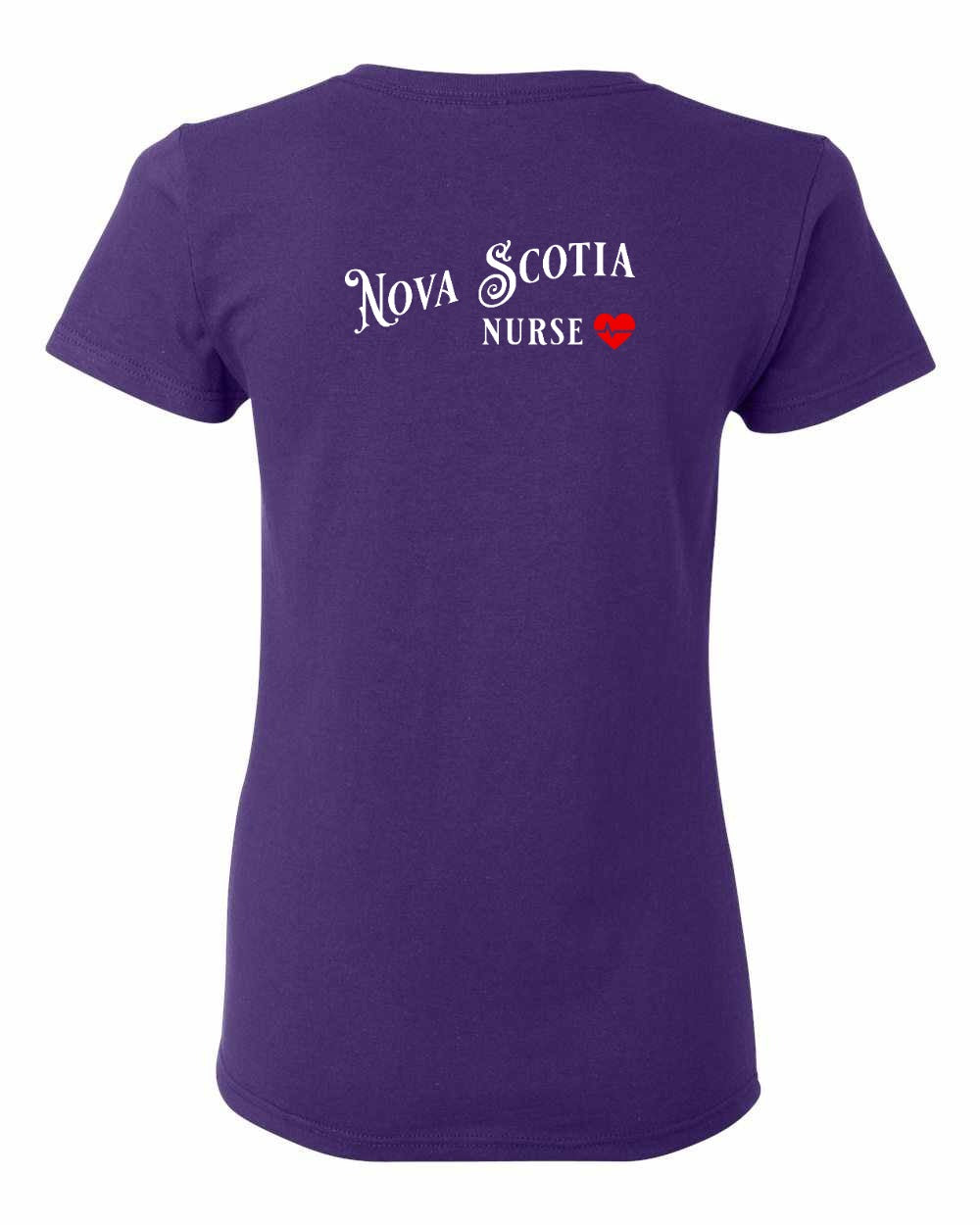 Nova Scotia Nurse Left Chest and Back womens-tee