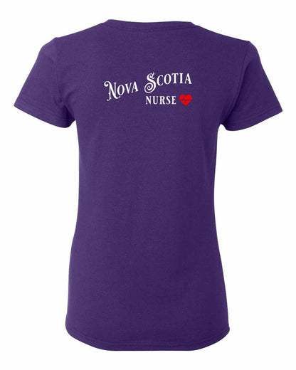 Nova Scotia Nurse Left Chest and Back womens-tee