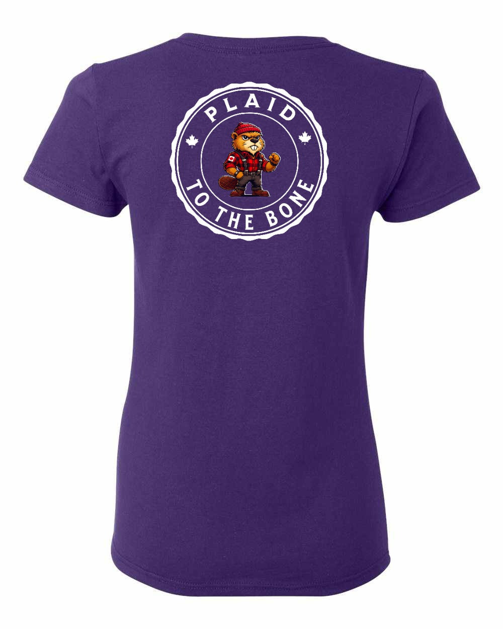 Plaid to the Bone Left Chest And Back Women's Tee