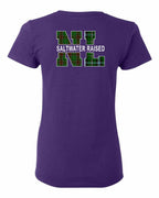 NFLD and Labrador Saltwater Raised Left Chest and Back Women's Tee