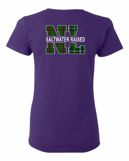 Newfoundland and Labrador Saltwater Raised Left Chest and Back Women's Tee