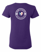 Born and Raised Heart Flag NFLD Left Chest and Back Women's Tee