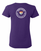 Born and Raised Heart Flag PEI Left Chest and Back Women's Tee