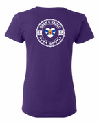 Born and Raised Heart Flag NS Left Chest and Back Women's Tee