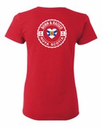 Born and Raised Heart Flag NS Left Chest and Back Women's Tee
