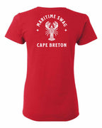 Maritime Swag CB Mandala white Lobster Left Chest and Back Women's Tee