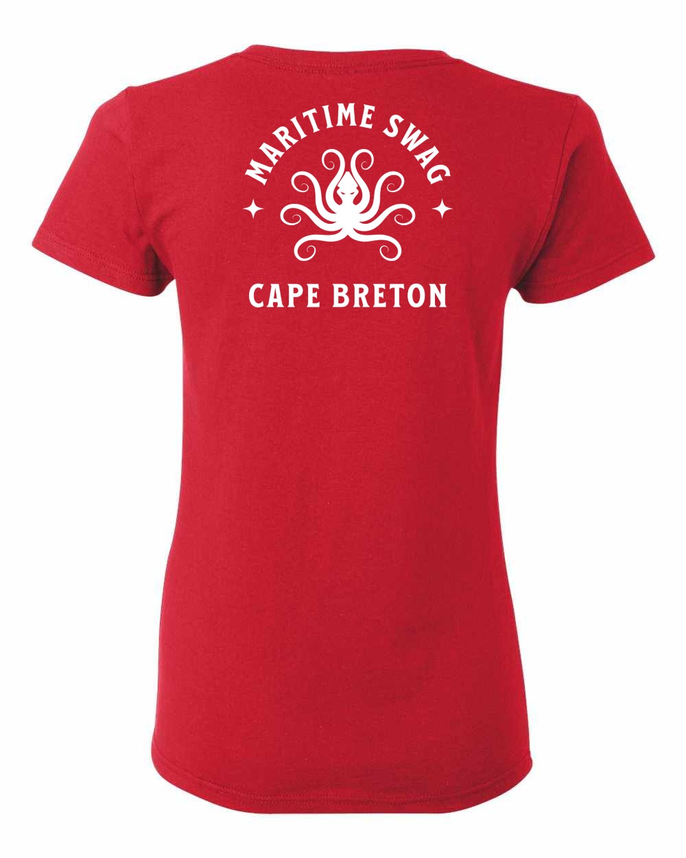 Maritime Swag Cape Breton Octopus Left Chest and Back Women's Tee