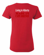 Living Alberta Made in CB Left Chest and Back Women's Tee