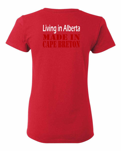 Living Alberta Made in Cape Breton Left Chest and Back Women's Tee