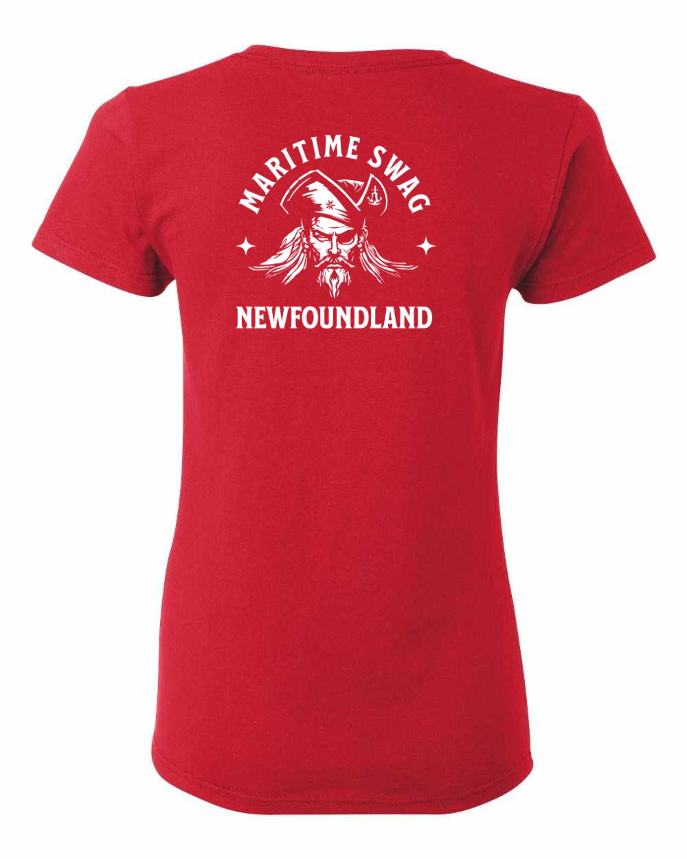 Maritime Swag NFLD Pirate Left Chest and Back Women's Tee