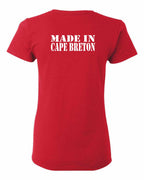 Made In CB White Left Chest and Back Women's Tee