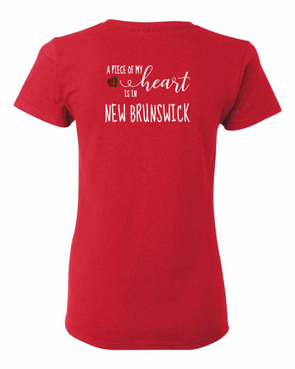 A piece of My heart in New Brunswick (Tartan Heart) Left Chest and Back Women's Tee