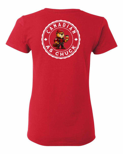 Canadian as Chuck Left Chest And Back Women's Tee